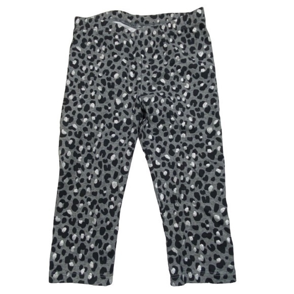 The Children's Place Other - The Children's Place Gray Leopard Capri Leggings Kids Size S 5/6 Glitter Sparkle
